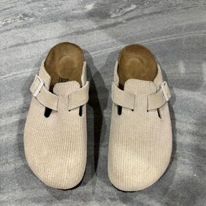 BIRKENSTOCK BOSTON CORDUROY ANTIQUE WHITE